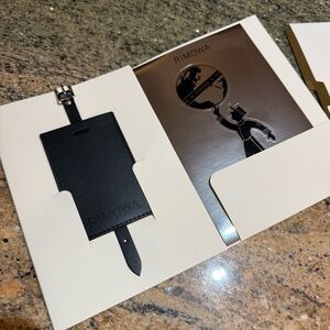 RIMOWA Bifold Document Kit Leather Luggage Blk Tag Strap Metallic Sticker Sheet